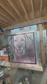 Labrador portrait metal sign after cutting