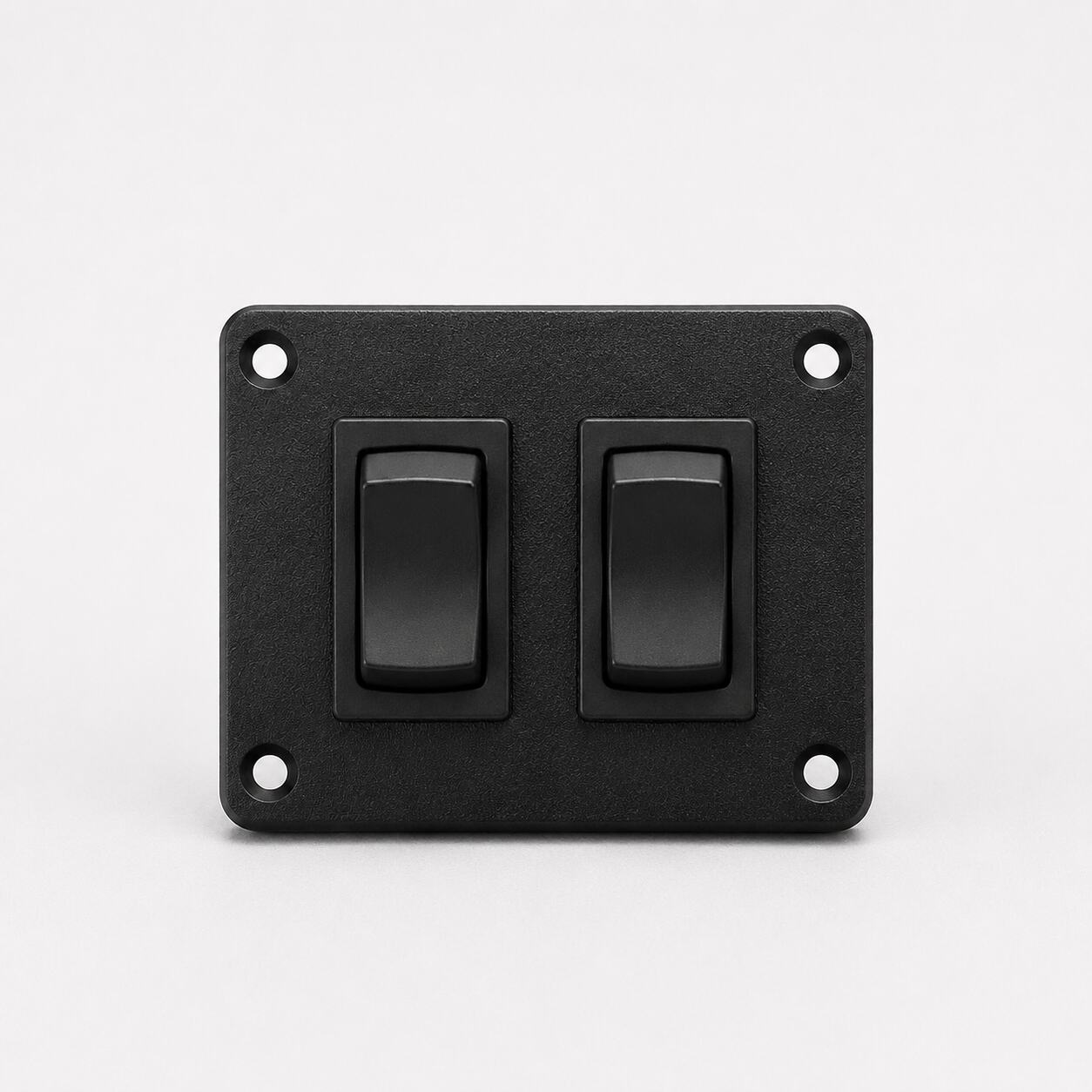 SXS switch-panel insert configured for 2 installed switches; item may vary by make and model; surrounding dash not included