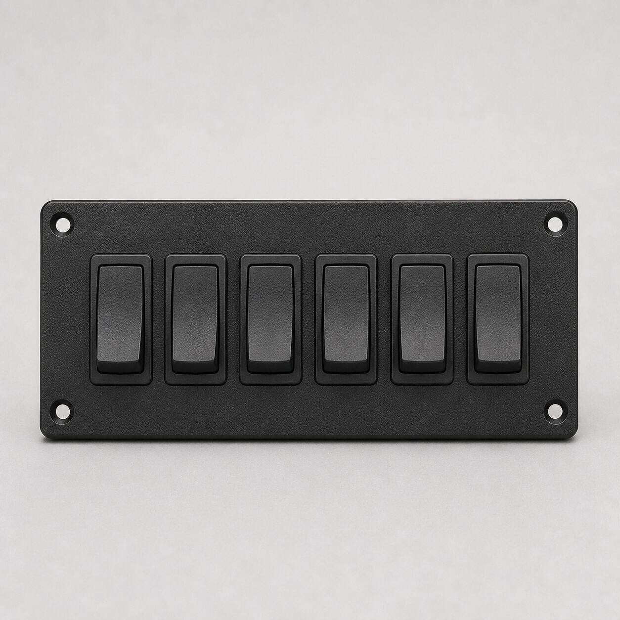 SXS switch-panel insert configured for 6 installed switches; item may vary by make and model; surrounding dash not included