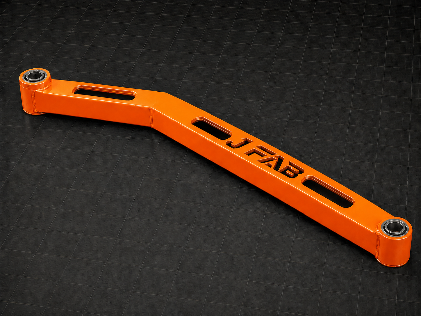 J Fab high-clearance lower radius arms in Polaris Orange Madness